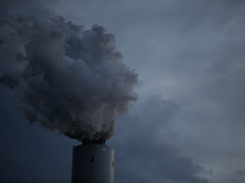 Smokestack of a coal-fired power plant.