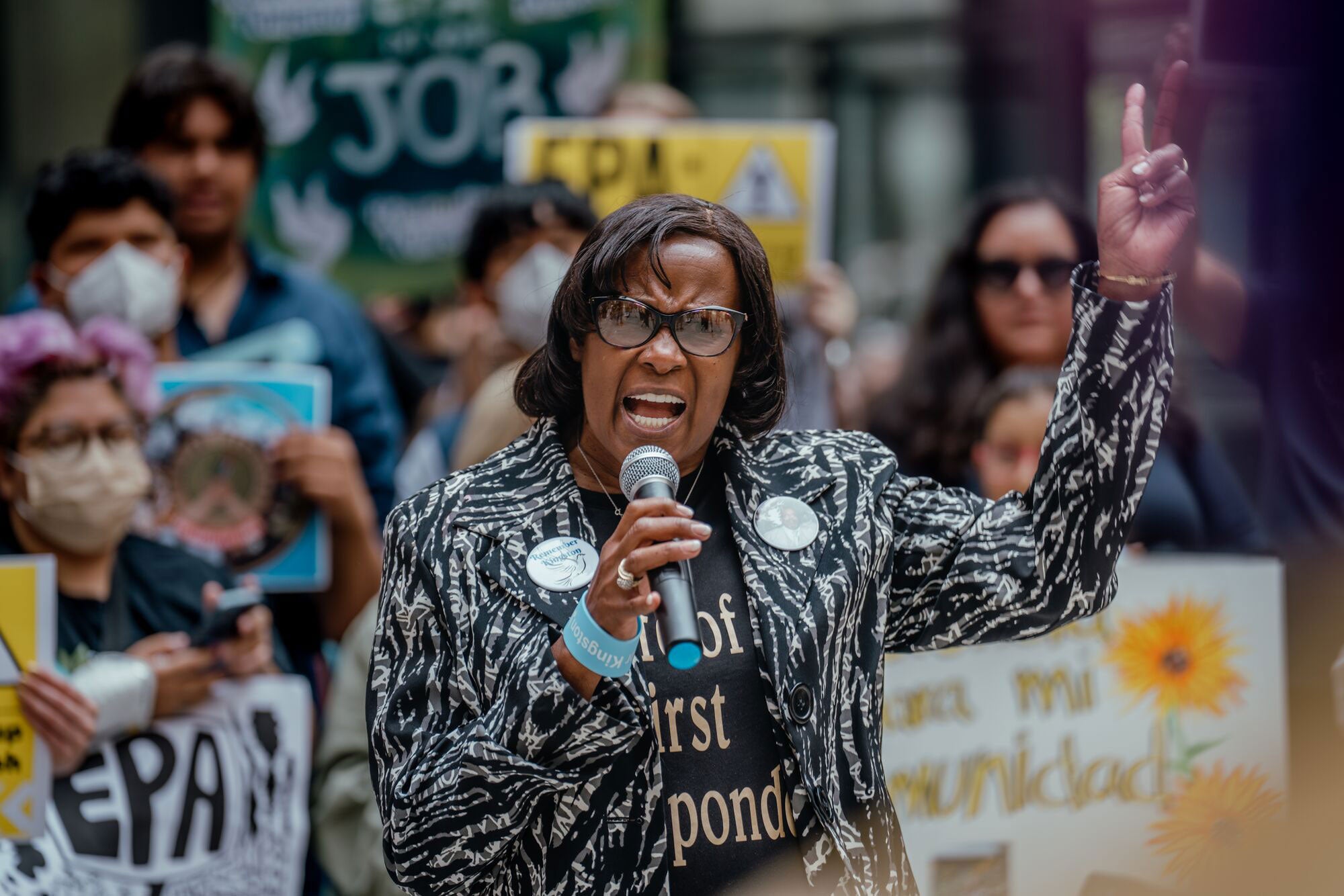 Betty Johnson of Kingston, Tenn., outside of the EPA’s public hearing.