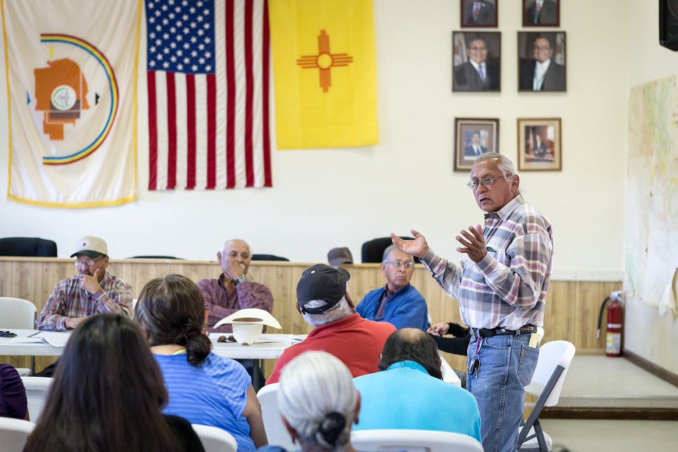 Navajo community leader Daniel Tso speaks out against fracking at a Bureau of Land Management meeting that was required under the National Environmental Policy Act. The law gives communities a chance to speak out against projects that will impact them. Navajo community leader Daniel Tso speaks out against fracking at a Bureau of Land Management meeting that was required under the National Environmental Policy Act. The law gives communities a chance to speak out against projects that will impact them.