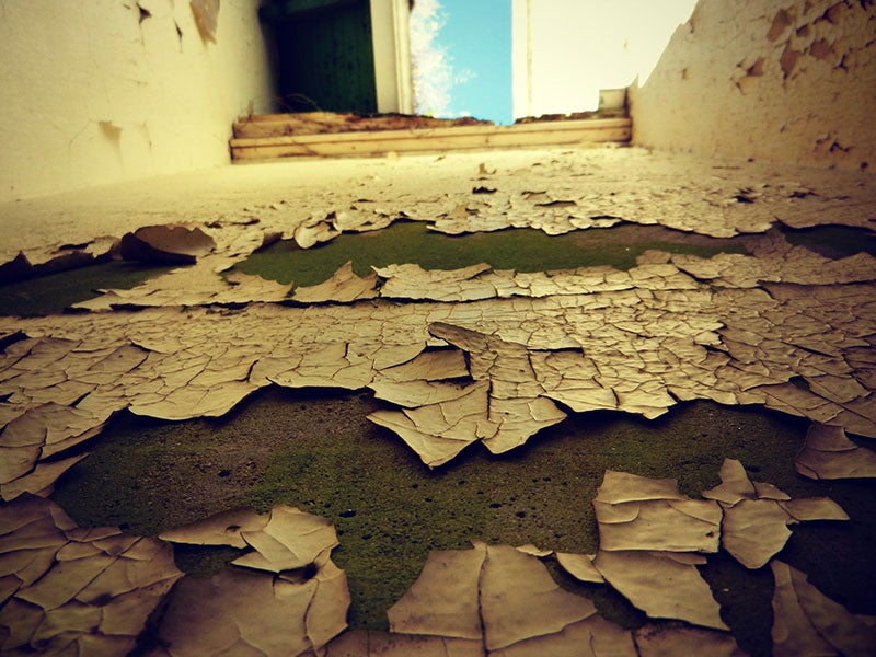 Peeling paint in an old building. Peeling paint in an old building.