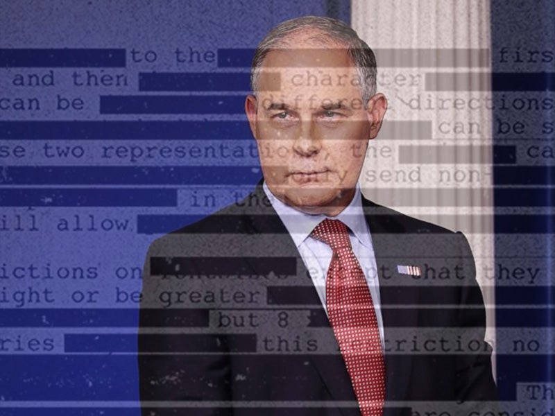 Under administrator Scott Pruitt, the EPA is preventing people from receiving public information. Under administrator Scott Pruitt, the EPA is preventing people from receiving what should be public information.