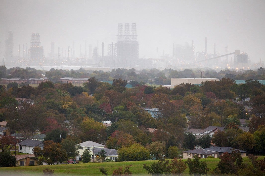 Port Arthur, Texas, lives in the shadow of oil refineries.