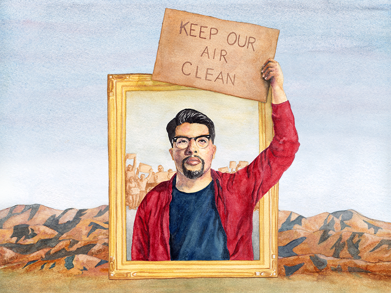 Anthony Victoria-Midence, director de comunicaciones del Center for Community Action and Environmental Justice (CCAEJ), dice que la construcción de más almacenes en el Inland Empire enfermará aún más a las personas en un área que ya está saturada de conta