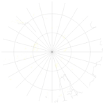 Orthographic map centered on the Arctic Circle.